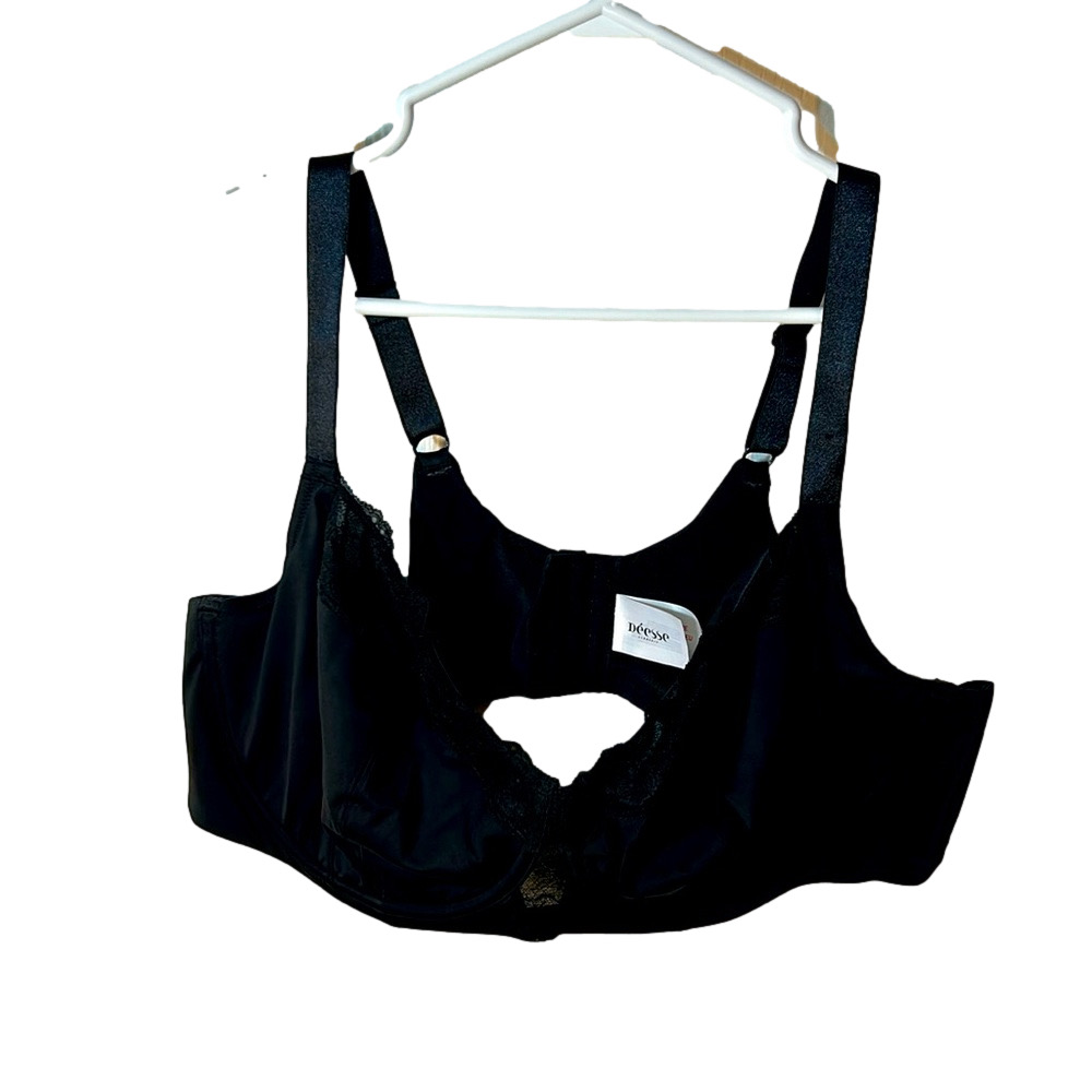 Deesse Lingerie Black Lace Underwire Bra Size 48C